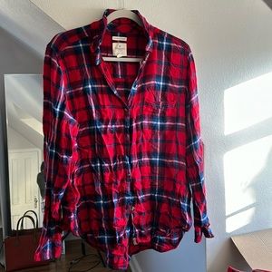 American Eagle Outfitters Boyfriend Fit Plaid Button Down Shirt
